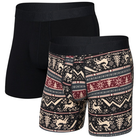 Calzoncillos bóxer para hombre Saxx Droptemp Cooling Cotton Boxer Brf Fl 2Pk negro caribou/black