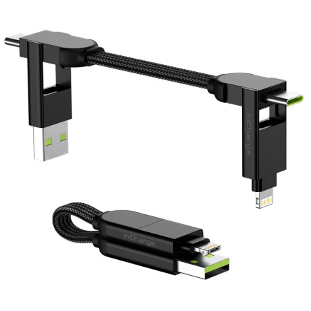 Cable de carga y datos Rolling Square inCharge X 6v1 negro black