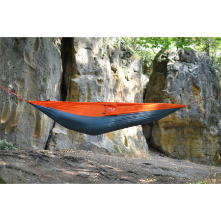 Hamaca Hamaka.eu Doble marrón-azul oscuro-marrón