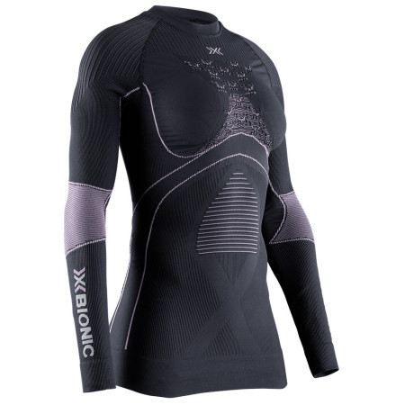 Camiseta funcional de mujer X-Bionic Energy Accumulator 4.0 Shirt Lg Sl negro/rosa CHARCOAL/MAGNOLIA