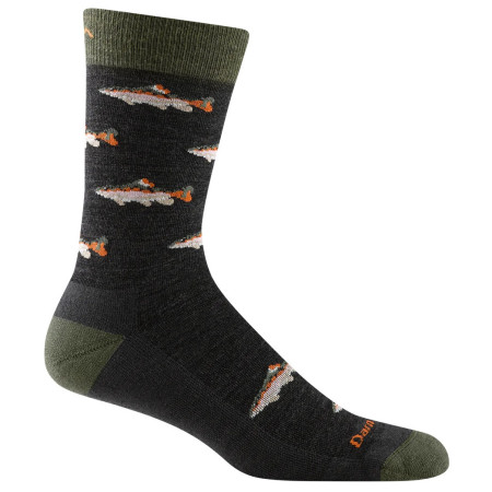 Calcetines de hombre Darn Tough Spey Fly Crew verde oscuro charcoal