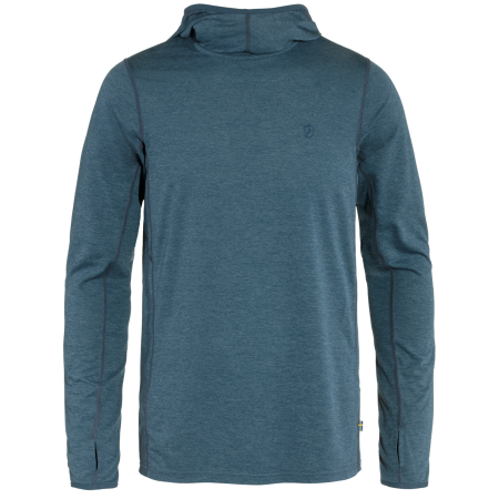 Sudadera funcional de hombre Fjällräven Abisko Sun-hoodie M azul/verde Indigo Blue