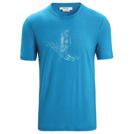 Camiseta de hombre Icebreaker Tech Lite II SS Tee Skiing Yeti azul claro Geo Blue