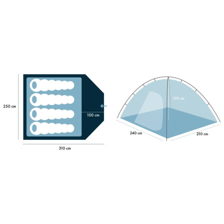 Tienda de campaña Zulu Dome 4 Plus Black