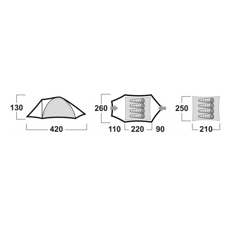 Tienda de campaña de senderismo Husky Baron 4