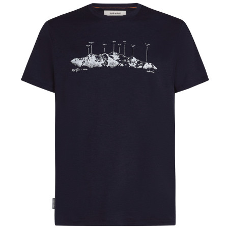 Camiseta de hombre Icebreaker Men Merino 150 Tech Lite SS Tee The Peaks azul oscuro Midnight Navy