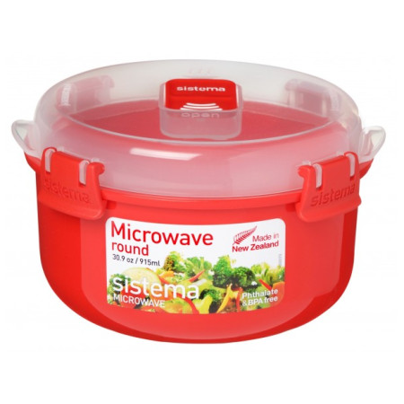 Bol con tapa Sistema Round Microwave rojo red