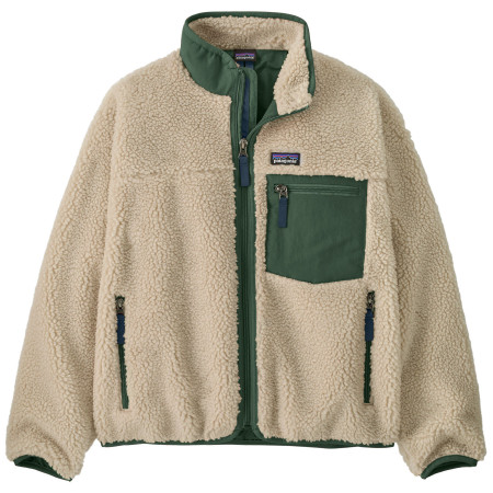 Sudadera para niños Patagonia K's Retro-X Jacket beige/verde Dark Natural w/Canopy Green