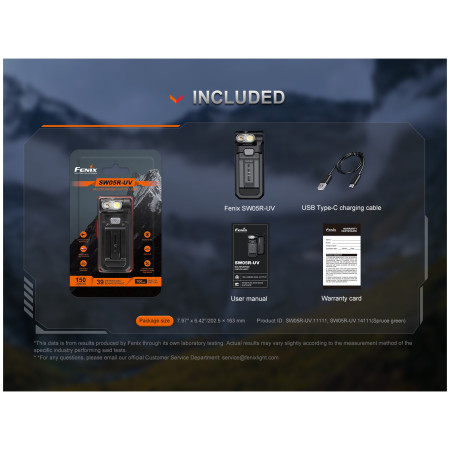 Linterna de bolsillo Fenix SW05R-UV