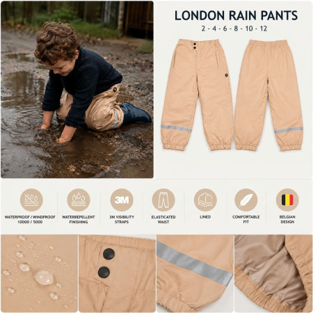 Pantalones impermeables niños DucKsday Rainpants Londen/sand
