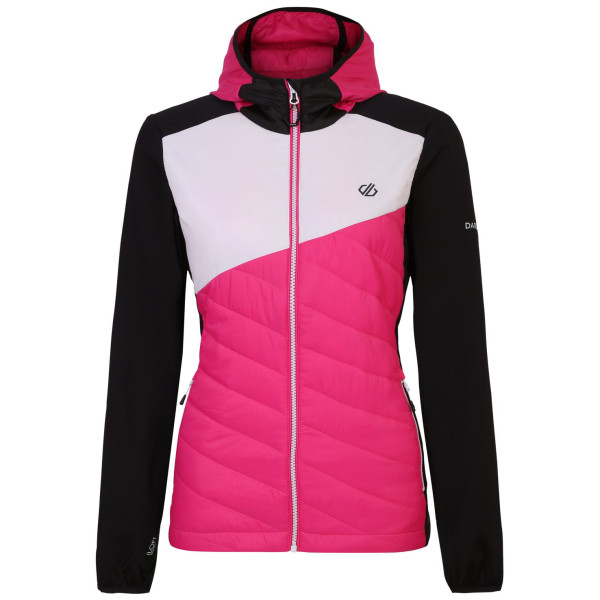 Sudadera de mujer Dare 2b Ascending Hybrid rosa Pure Pink/White