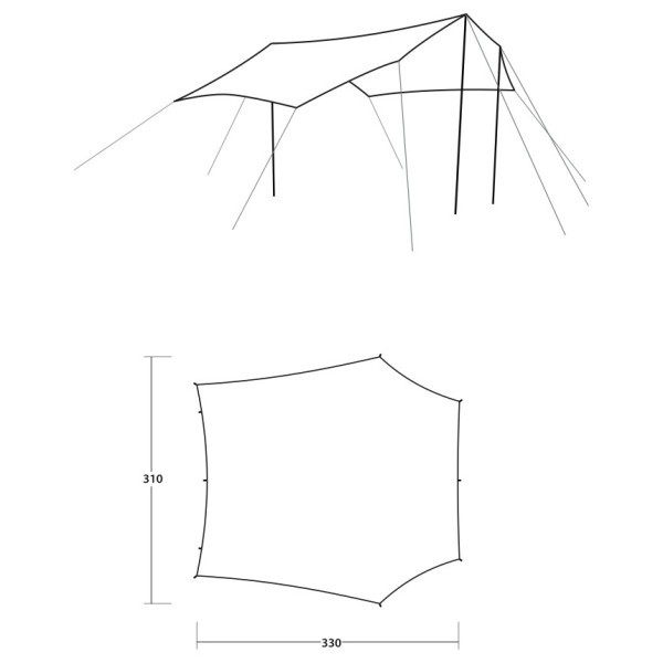 Extensión de carpa Outwell Canopy Tarp M