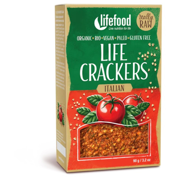 Galletas Lifefood LIFE CRACKERS Italské RAW BIO 90 g marrón