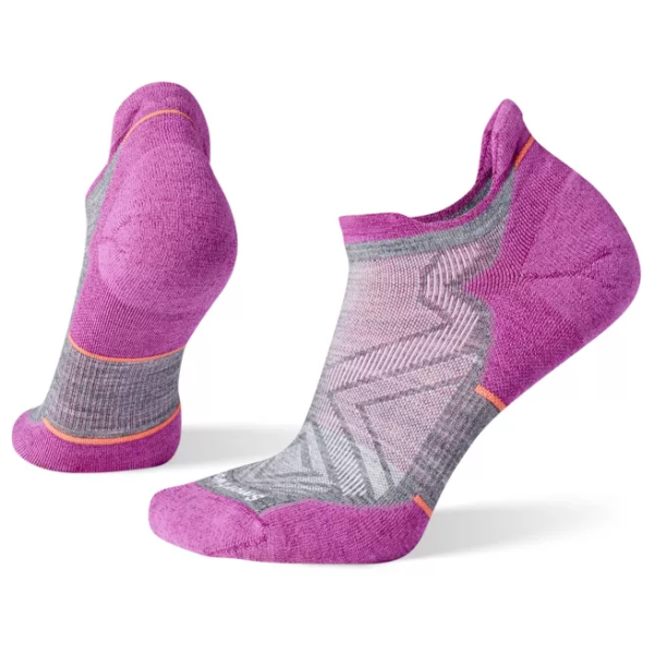 Calcetines de mujer Smartwool Run Targeted Cushion Low Ankle Socks gris/rosa medium gray