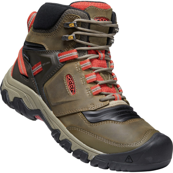 Calzado de hombre Keen Ridge Flex Mid Wp verde oscuro DarkOlive/Ketchup