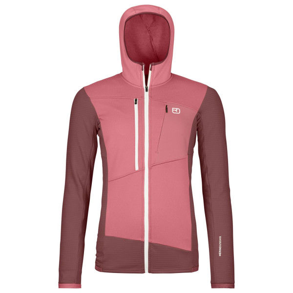 Sudadera de mujer Ortovox Fleece Grid Hoody W rosa mountain rose