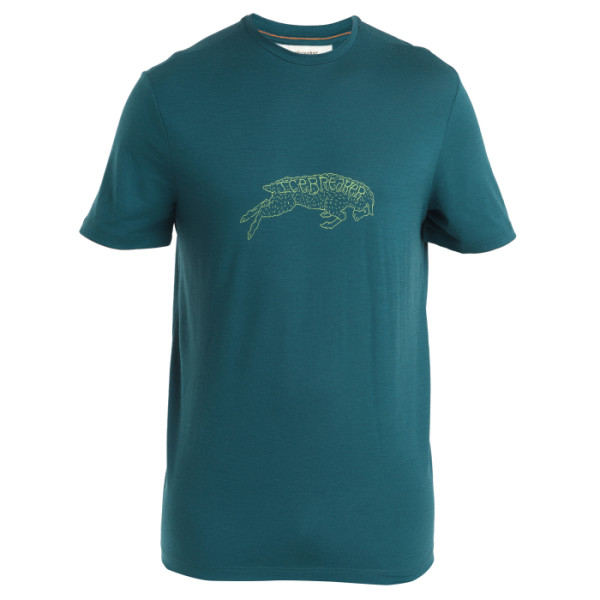 Camiseta de hombre Icebreaker Men Merino 150 Tech Lite III SS Tee Icebreaker Ewe Bound verde/azul Fathom Grn