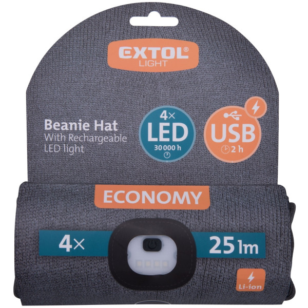 Gorro con lámpara frontal Extol Light Economy