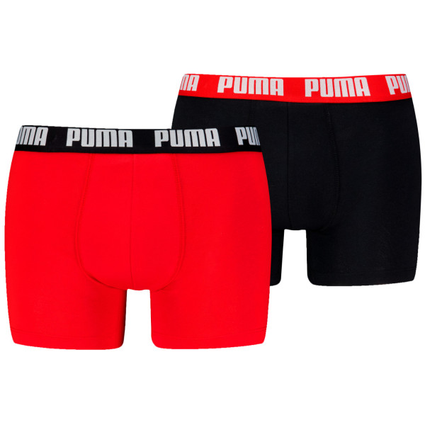 Calzoncillos bóxer para hombre Puma Everyday Basic Boxer 2P rojo/negro red / black