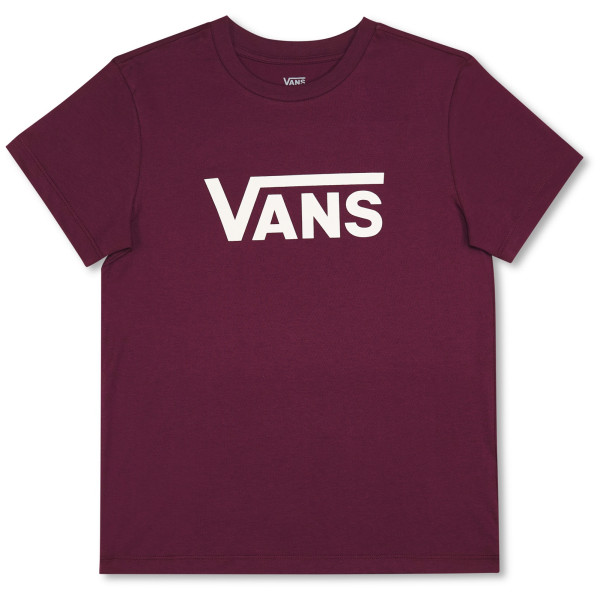 Camiseta de mujer Vans Wm Drop V Ss Crew-B burdeos Port Royale