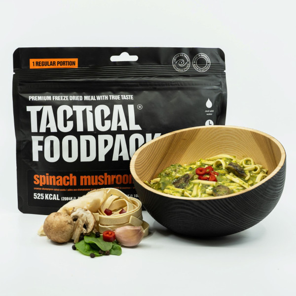 Plato principal Tactical Foodpack Spinach Mushroom Pasta 110g