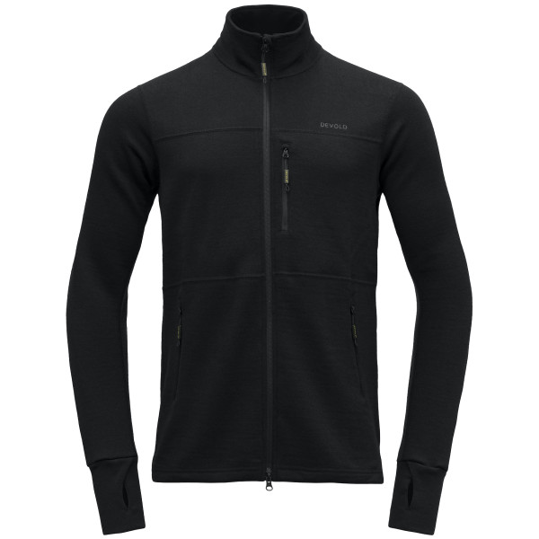 Sudadera funcional de hombre Devold Thermo Wool Jkt Man negro Caviar