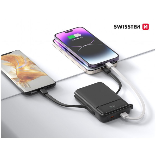 Batería externa inalámbrica Swissten POWER BANK 10000 mAh PD 20W