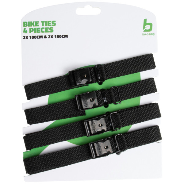 Correas Bo-Camp Bike Ties 18 mm set 4 pcs negro Black