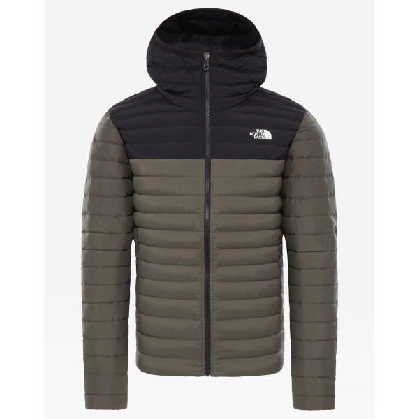 Chaqueta de hombre The North Face Stretch Down Hoodie gris NewTaupeGreen/TnfBlack