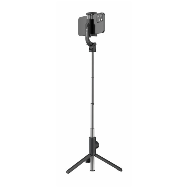 Palo de selfie Swissten BLUETOOTH SELFIE STICK ALUMINUM TRIPOD PRO negro/plata