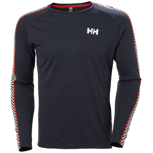 Camiseta funcional de hombre Helly Hansen Lifa Active Stripe Crew azul oscuro Navy