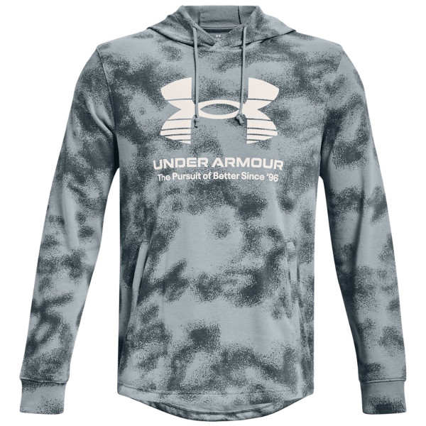 Sudadera de hombre Under Armour Rival Terry Novelty HD azul/gris Harbor Blue / Gravel / Onyx White