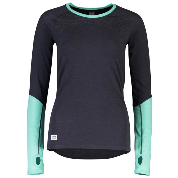 Camiseta funcional de mujer Mons Royale Bella Tech LS gris/azul MintEdge