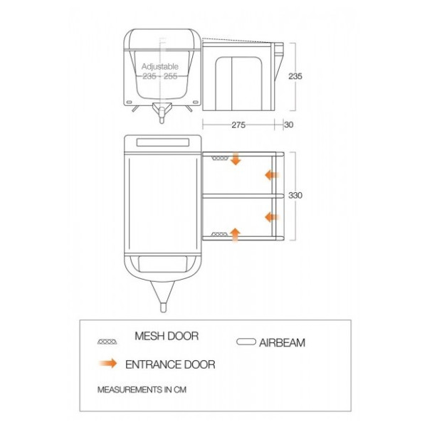 Carpa de autocaravana/furgoneta Vango Riviera Air 330 Elements ProShield