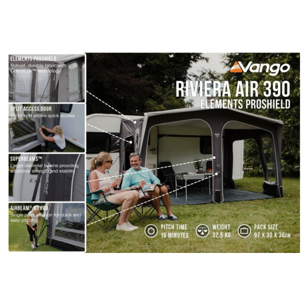 Carpa de autocaravana/furgoneta Vango Riviera Air 390 Elements ProShield