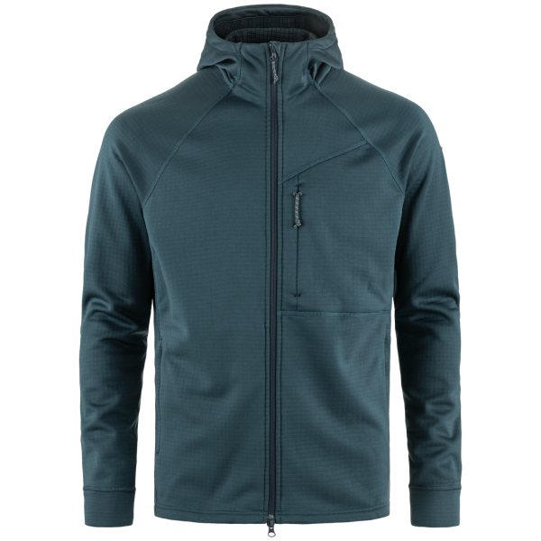 Sudadera de hombre Fjällräven Abisko Grid Fleece Hoodie M azul Mountain Blue