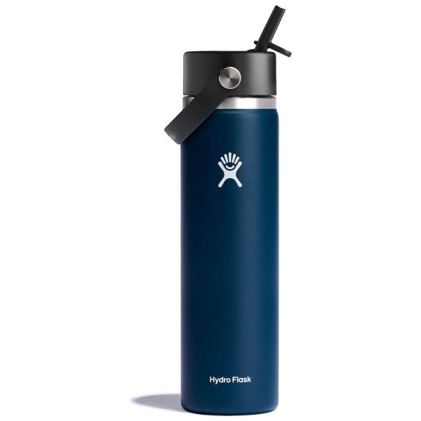 Botella térmica Hydro Flask Wide Flex Straw Cap 24 oz azul oscuro indigo