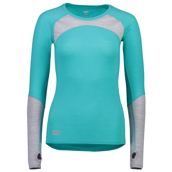 Camiseta funcional de mujer Mons Royale Bella Tech LS azul Tropicana/GrayMarl