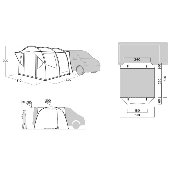 Carpa de autocaravana/furgoneta Easy Camp Reine