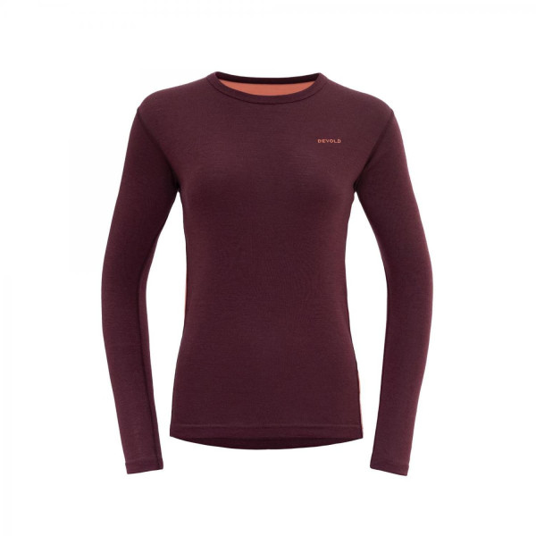 Camiseta funcional de mujer Devold Multi Sport Merino 190 Shirt Wmn burdeos PORT