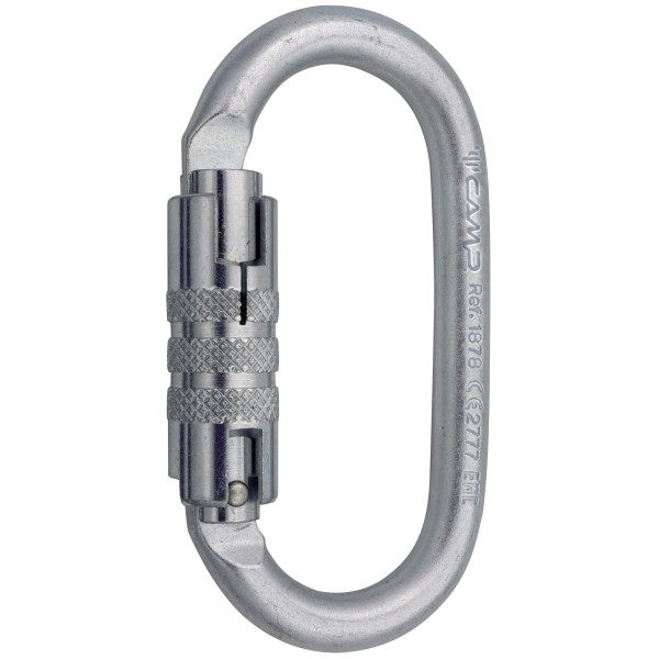 Mosquetón Camp Steel Oval Pro 2Lock plata