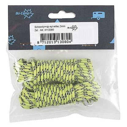 Cuerda para tienda Bo-Camp Reflective Nylon Guy Rope 3mm amarillo Yellow