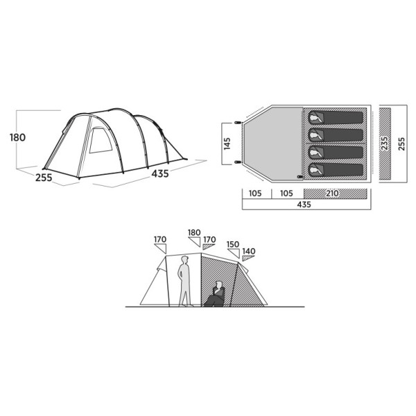 Tienda de campaña de senderismo Easy Camp Hidra 4