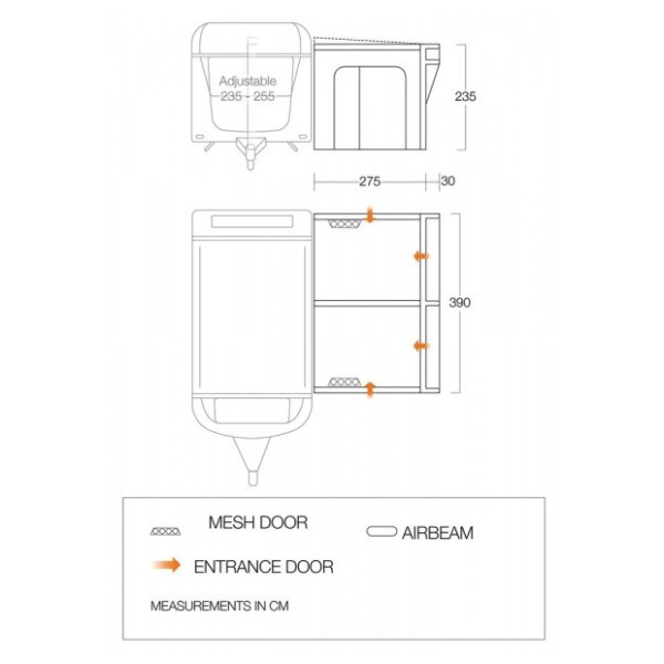 Carpa de autocaravana/furgoneta Vango Riviera Air 390 Elements ProShield