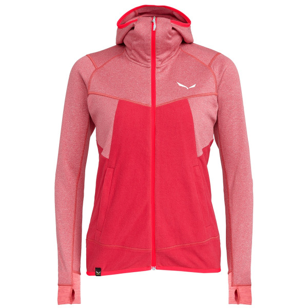 Sudadera de mujer Salewa Puez Hybrid PL W FZ rojo 1836 rose red melange/6110