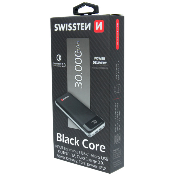 Batería externa Swissten BLACK CORE 30.000 mAh