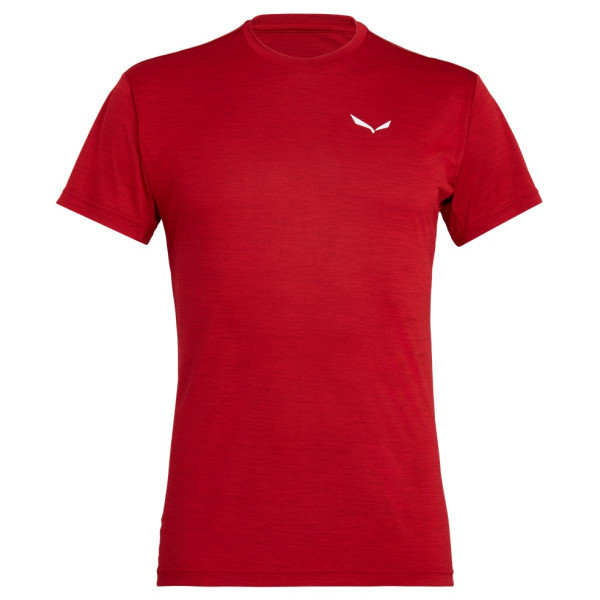 Camiseta de hombre Salewa Puez Melange Dry M S/S Tee rojo 1806 tango red melange