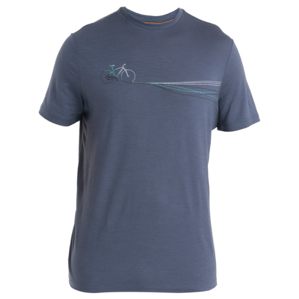 Camiseta de hombre Icebreaker Men Merino 150 Tech Lite III SS Tee Cadence Paths gris Graphite