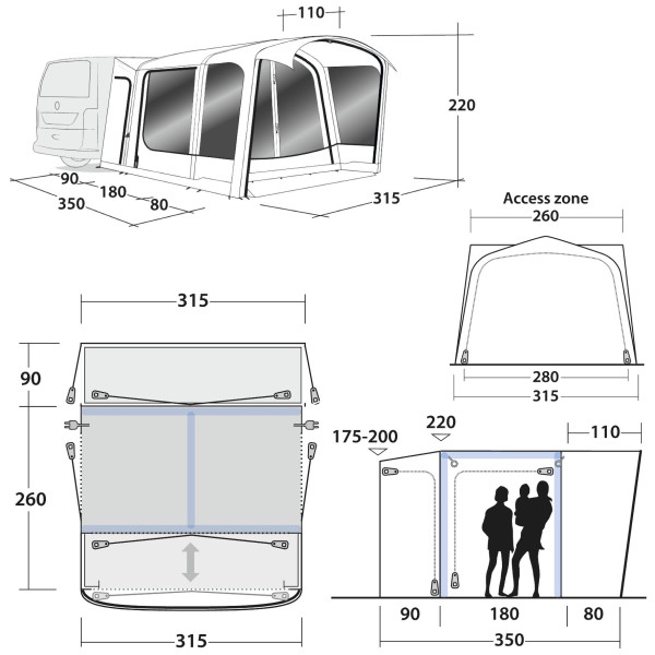 Carpa de autocaravana/furgoneta Outwell Maryville 260SA Flex (2022)