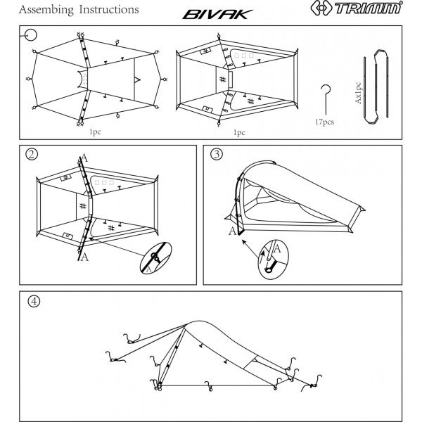 Tienda de campaña de senderismo Trimm Bivak-D